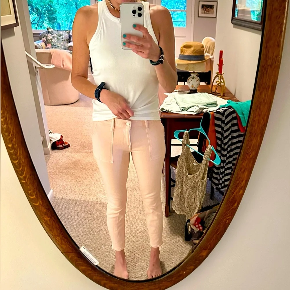 NWOT lucky Brand pale pink low rise skinny ankle zip jeans SZ 2/ 26 in👌🏻shape! - Picture 2 of 13